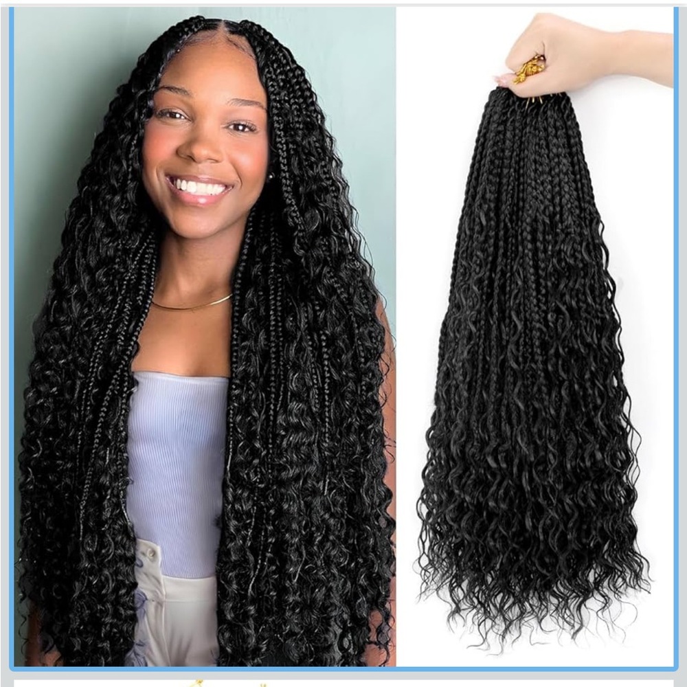 Goddess Box Braids Crochet Hair 18 Inch 8 Packs Boho Box Braids CrochetSynthetic